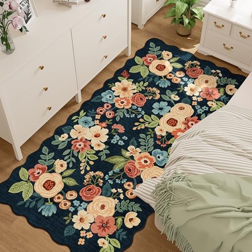 DUKINO 3x6 Hallway Runner Rug, Washable Kitchen Rug Non Slip, Navy Blue - Image 3