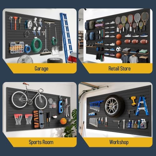 Slat Wall Paneling 4 x 8ft, Slatwall Garage Wall Organizer, Black - Image 6