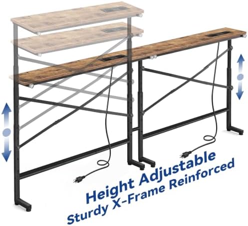 102.4 Inch Behind Couch Table with 2 Outlets, Narrow Console Table - Image 3