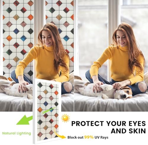 DKTIE Window Privacy Film Frosted Glass Static Cling 11.8in X 118.1in - Image 3