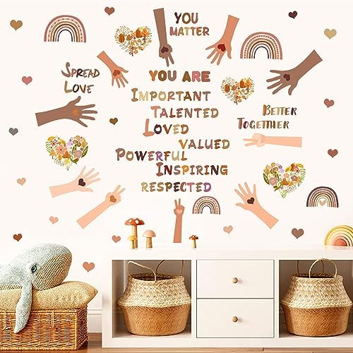 Inspirational Quotes Wall Stickers Kids Handprints Art Decal Peel and Stick | Classroom wall art mural, removable vinyl, peel and stick, self adhesive, for kids room playroom nursery daycare decorations - Image 2