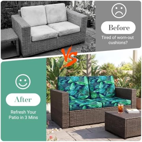 4Pcs Patio Cushion Covers Stretch Outdoor Furniture Protector Slipcovers - Image 4