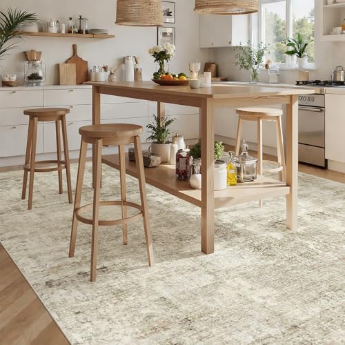 Soalmost Abstract Rug 8x12 Large Living Room Area Rugs Washable Beige/Gray - Image 4