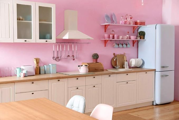 393"x17.7" Pink Peel and Stick Wallpaper Solid Color Contact Paper Self Adhesive Removable Wallpaper for Wall Covering Vinyl Roll - Image 6