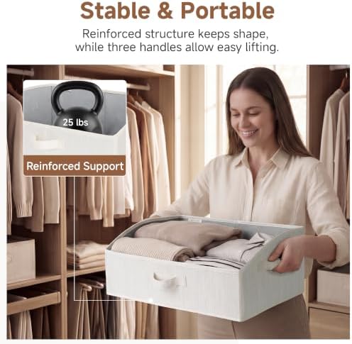 StorageWorks Closet Storage Bins Trapezoid, Mixing of Beige, Large, 3-Pack - Image 4