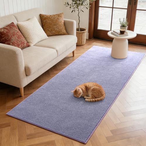 2x8 Purple/White Runner Rug Non-Slip Washable for Hallway Kitchen Bedroom by FinRe%CC%80cHome
