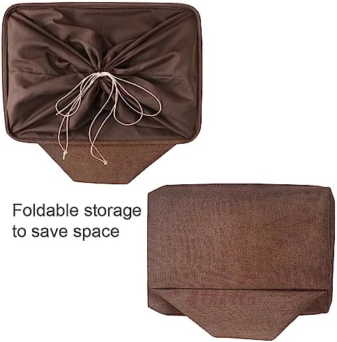 TheWarmHome Organization and Storage Basket for Organizing - 17x14x10 inch 3 Pack Fabric Storage Cubes, Collapsible Storage Bins for Shelves Closet Organizer Toy Gift Cloth (Brown) - Image 7
