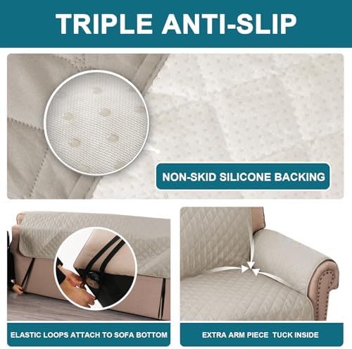 Turquoize 100% Waterproof Sofa Covers Couch Cover for Dogs, XL Sofa 78" - Image 4