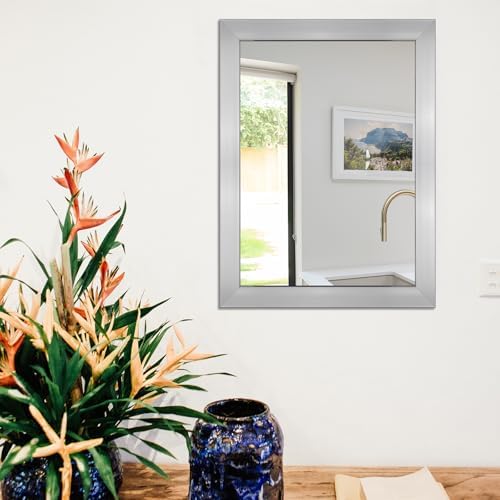 Ruomeng Wall Mirror Rectangle Decorative Mirror 12x16 Inch, Nickel - Image 2