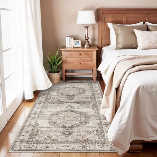 Washable Hallway Runner Rugs 3x6: Soft Ultra Thin Low Pile Carpet Machine Washable Indoor Lightweight Rug Runner Anti Slip Backing Rugs for Living Room Bedroom Kitchen 3'x6' Beige - Image 4