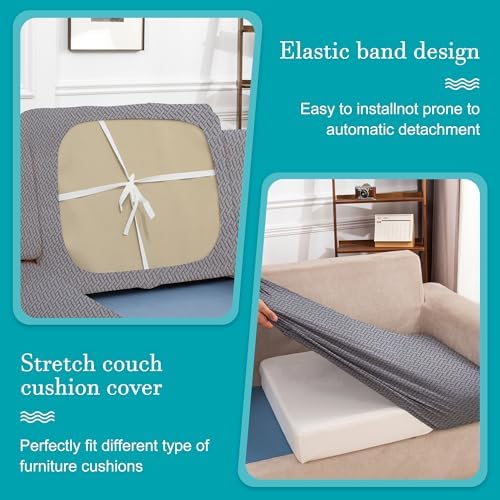 12 Pcs Outdoor Cushion Covers, Patio Sofa Cushion Covers Replacement - Image 6