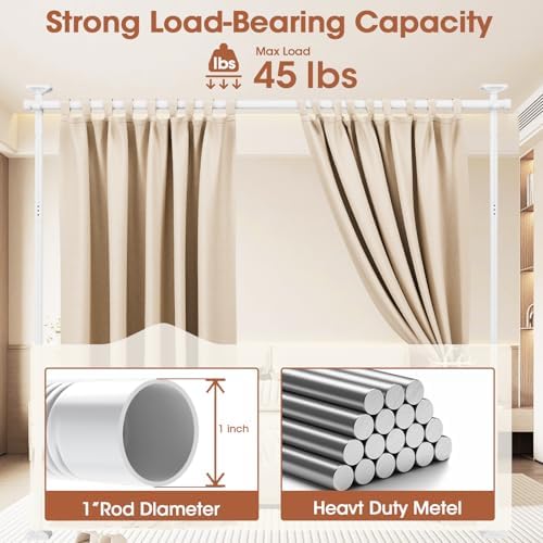 SUNALLY Room Divider for Separation 28-114in(W) Privacy Wall Divider, White - Image 5
