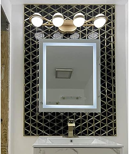 Diflart Beveled Mirror Glass Mosaic Tile, Glass Tile for Bathroom Kitchen Backsplash Shower Wall, Pack of 5 Sheets (Black and Gold, 3 Inch) - Image 2