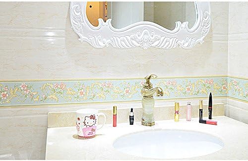 Creation Core 4.2x196.8 Waterproof Wallpaper Border 3D Pattern Wall Decor Removable Self Adhesive Kitchen Bathroom Tiles Sticker Vine Green - Image 2
