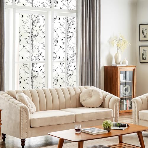 DKTIE Stained Glass Window Film Geometric Patterns, Fine Frosted Window Clings for Glass Windows, Waterproof for Bathroom Window Privacy Film Day and Night (B213-UV7, 35.4 x 78.7 Inch) - Image 4