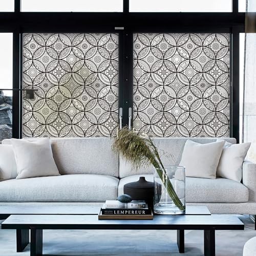 DKTIE Boho Stained Glass Window Privacy Film Easy to Install 17.7" x 78.7" - Image 5