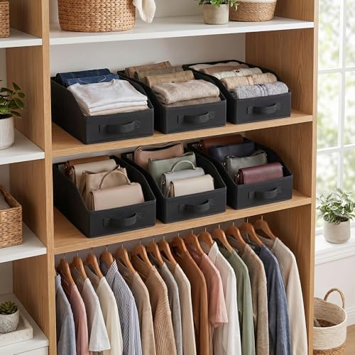 GRANNY SAYS Trapezoid Closet Organizers, 10" Lx15¾Wx6¾H, Black, 6-Pack - Image 3