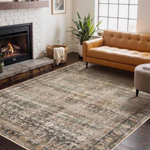 Rugxara 4x6 Area Rug for Living Room Bedroom Washable Rug, Brown by Rugxara