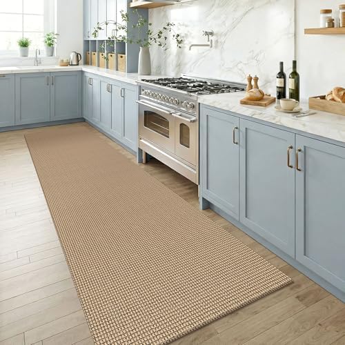 KOZYFLY Runners for Hallways 3x8 ft Washable Kitchen Runner Non Slip Rubber Backed Hall Runners Cotton Entryway Runner Rugs for Indoor Backdoor Bedroom Kitchen, Orange Beige/Tan/Brown - Image 3