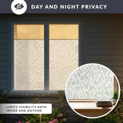 Metropolis Window Privacy Film by Artscape - Decorative Frosted Glass Design, Static Cling, Day and Night Privacy, Reduces Glare, Easy to Apply and Removable, Made in USA - 36 x 72 Inch - Image 7