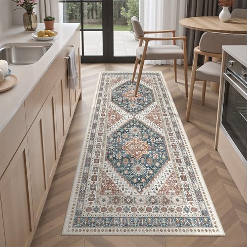 Madane Washable Runner Rug 2x6 Runners for Hallways Non Slip, Navy Blue - Image 2