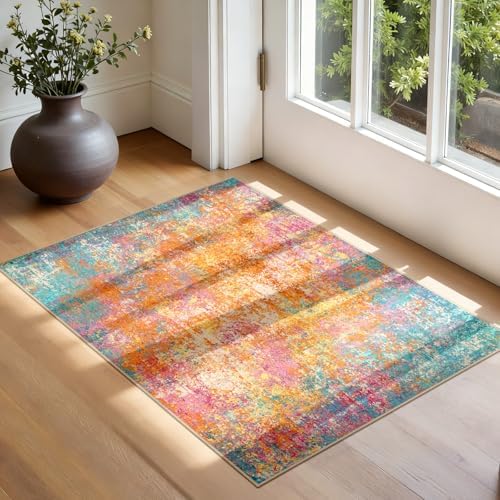 RELEANY Washable 2'x3' Abstract Area Rug for Living Room Starlight - Image 3