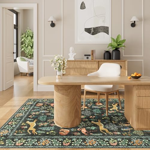 DUKINO 3x5 Rug, Washable Animal Area Rug for Bedroom Non Slip, Black - Image 5