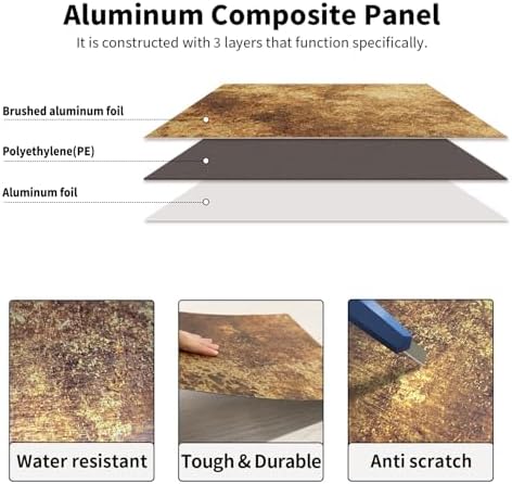 LiveInUrban Flat Metal Wall Panels Rustic Finish for Kitchen- Brass Copper - Image 6