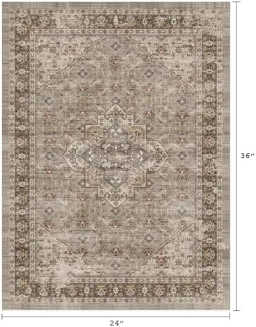 Washable Entryway Rug 2x3 Runner Rug Non-Slip Vintage Carpet - Image 2