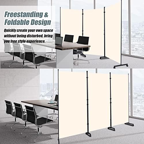 Room Divider Large 3 Panel Privacy Screen,Portable Room Partition on Wheels - Image 4