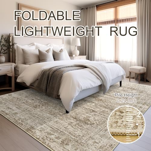 Soalmost Washable Area Rug 8x10 Large Soft Brown Rugs for Living Room - Image 6