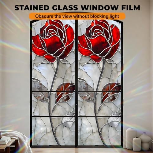 Window Privacy Film Frosted Glass Window Sticker Window Film Static Glass Cling Tint Non-Adhesive for Home Door Decorative Frosting Cover 17.5 X 78.7 inch - Image 2