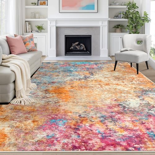 9x12 Area Rugs for Living Room Washable Bedroom Dining Room Colorful by Aelenmu