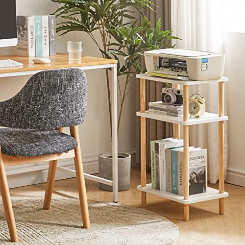 IBUYKE 3-Tier Side Table, Wood End Table, White UWST003W - Image 5