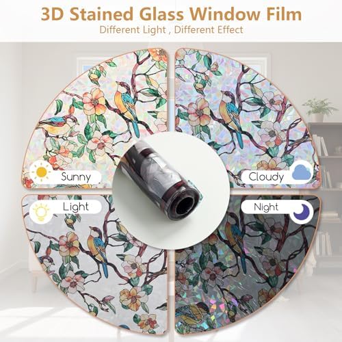 Kromapolis Window Privacy Film, Stained Glass Sticker, 35.4" x 157.4" - Image 6