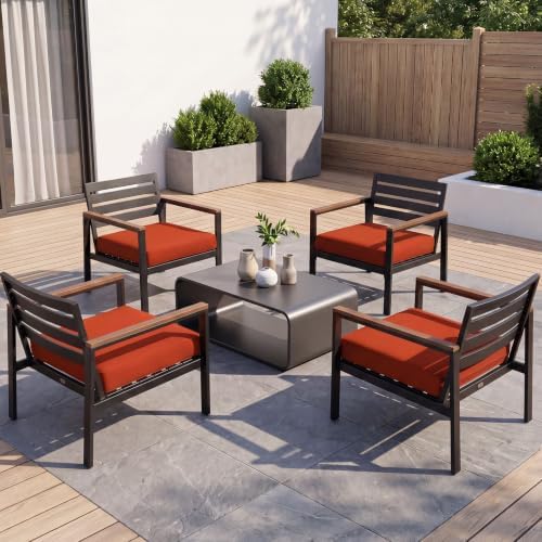 4Pcs Patio Cushion Covers Stretch Outdoor Furniture Protector Slipcovers - Image 6