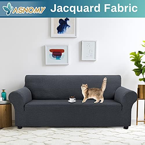 Asnomy Stretch Oversized Couch Covers for Sofa Slipcover,Charcoal Ash - Image 2
