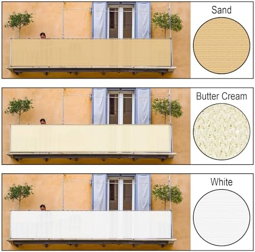 SUNLAX 3'x7' Black Balcony Privacy Screen Fence Windscreen 90% UV Block - Image 5