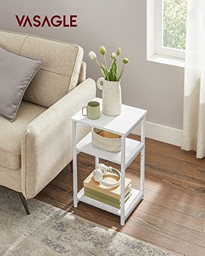 VASAGLE Side Table, Small End Table, Tall Nightstand, Steel Frame - Image 2