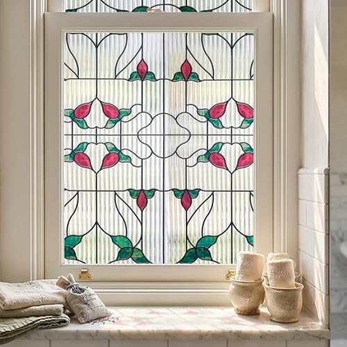 ADD.HERES Window Privacy Film, Stained Glass Window Film, 17.5" x 78.7" by ADDHERES