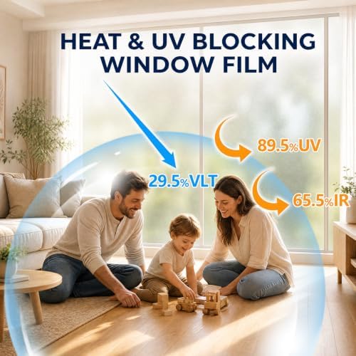 FILMGOO Frosted Window Privacy Film Static Cling Glass Film 29.5" x 13.1' - Image 4