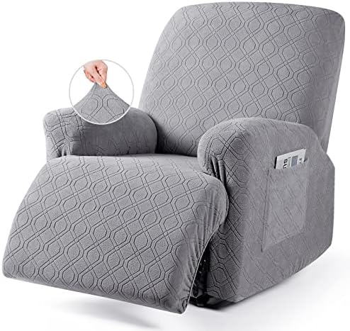 VANSOFY Stretch Recliner Chair Cover, Slipcover, Light Gray, 1 Seater by VANSOFYFURNITURECOVERS