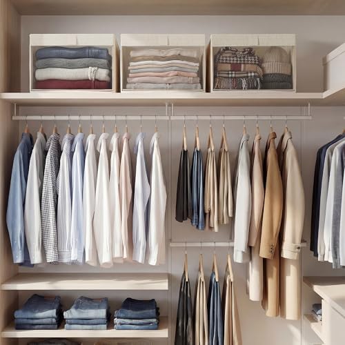 StorageWorks Linen Closet Organizer Bins with Clear Window, Oatmeal Color - Image 5
