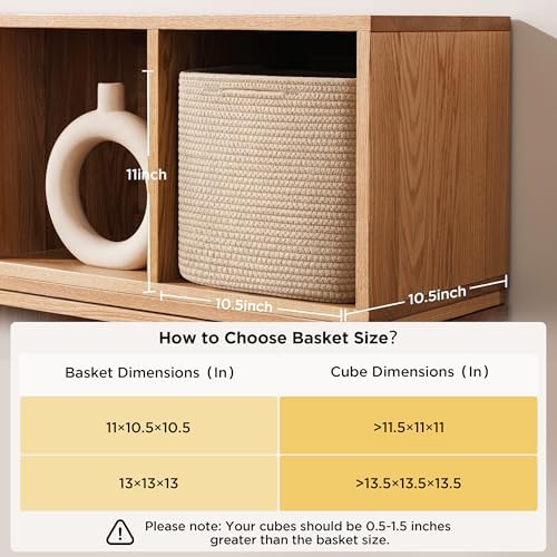joybest 11inch Cube Storage Bins, Cotton Rope Woven Organizer Basket - Image 2