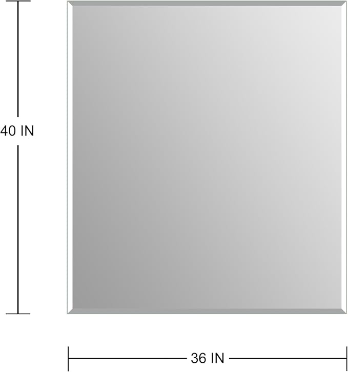 Frameless Wall Mirror 40” x 36“ Bathroom Mirror for Over Sink Beveled Edge - Image 4