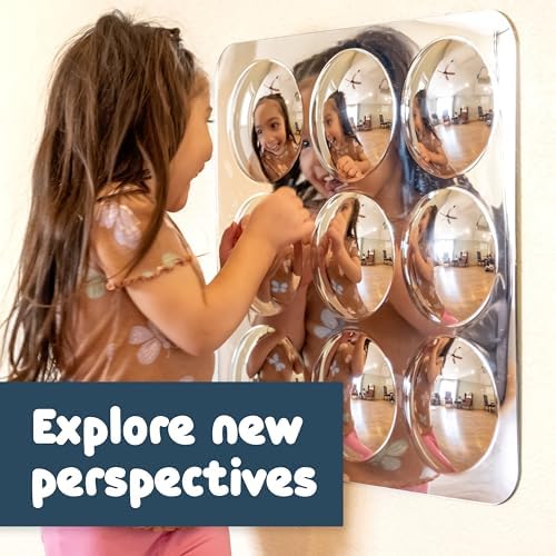 Spark & Wow Sensory Wall Toddler Mirror, Large 9 Bubbles - Image 6