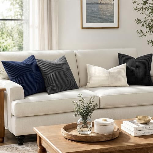 MIULEE Black Decorative Throw Pillow Covers for Couch 22x22 Inch - Image 6