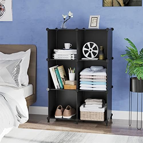 AWTATOS Closet Organizers and Storage, 6 Cube Storage Organizer, Black - Image 4