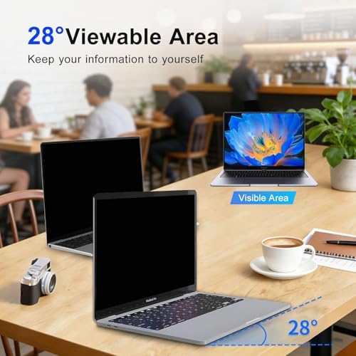 2Pack Magnetic 13.3 Inch Laptop Privacy Screen 16:9 Aspect Ratio, Removable Anti-Blue/Glare Protector Film, Anti Spy Desktop Security Private Filter 13.3in - Image 3
