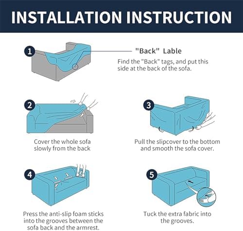 Cupuamon 2026 New Stretch Sofa Slipcovers Couch Cover for 3 Cushion Furniture Protector Sofa Covers with Elastic Bottom Jacquard Fabric Small Checks for Pets, Kids -Sofa, Charcoal - Image 6